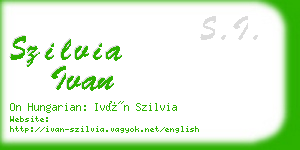 szilvia ivan business card